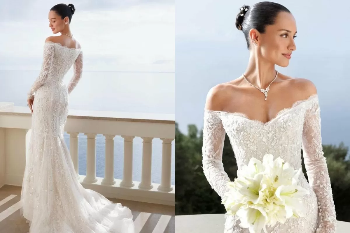 F1 WAG Alexandra Saint Mleux Marries F1 Driver Charles Leclerc In Custom Paolo Sebastian Gown
