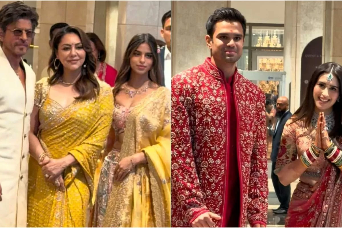 Shah Rukh Khan, Gauri And Suhana Serve Coordinated Wedding Glam At Arjun Tendulkar’s Wedding