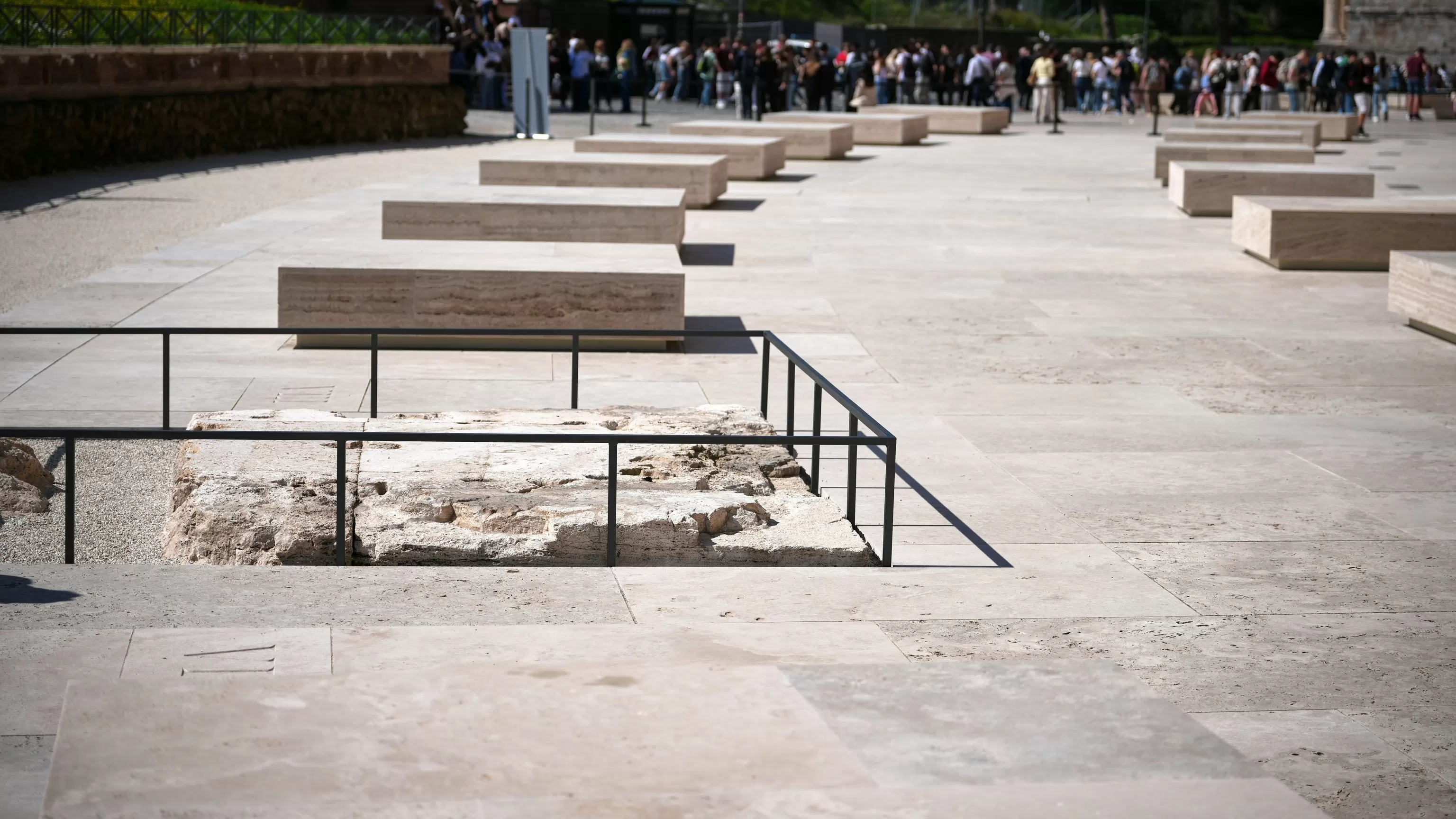 Rome's Colosseum gets a fresh look that recreates the footprints of long-gone columns