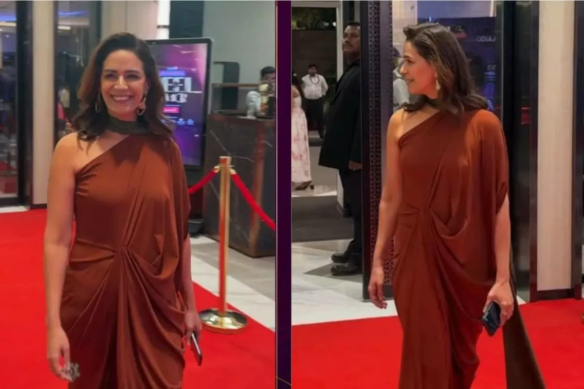Mona Singh Makes A Stylish Statement In A Mocha Gown At News18 Showsha Reel Awards 2026 Red Carpet