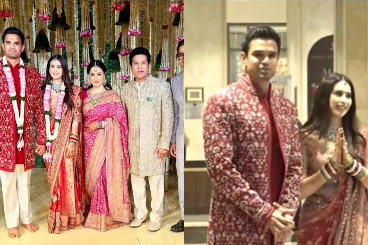Saaniya Chandhok And Arjun Tendulkar Make A Case For Red At Their Star-Studded Wedding